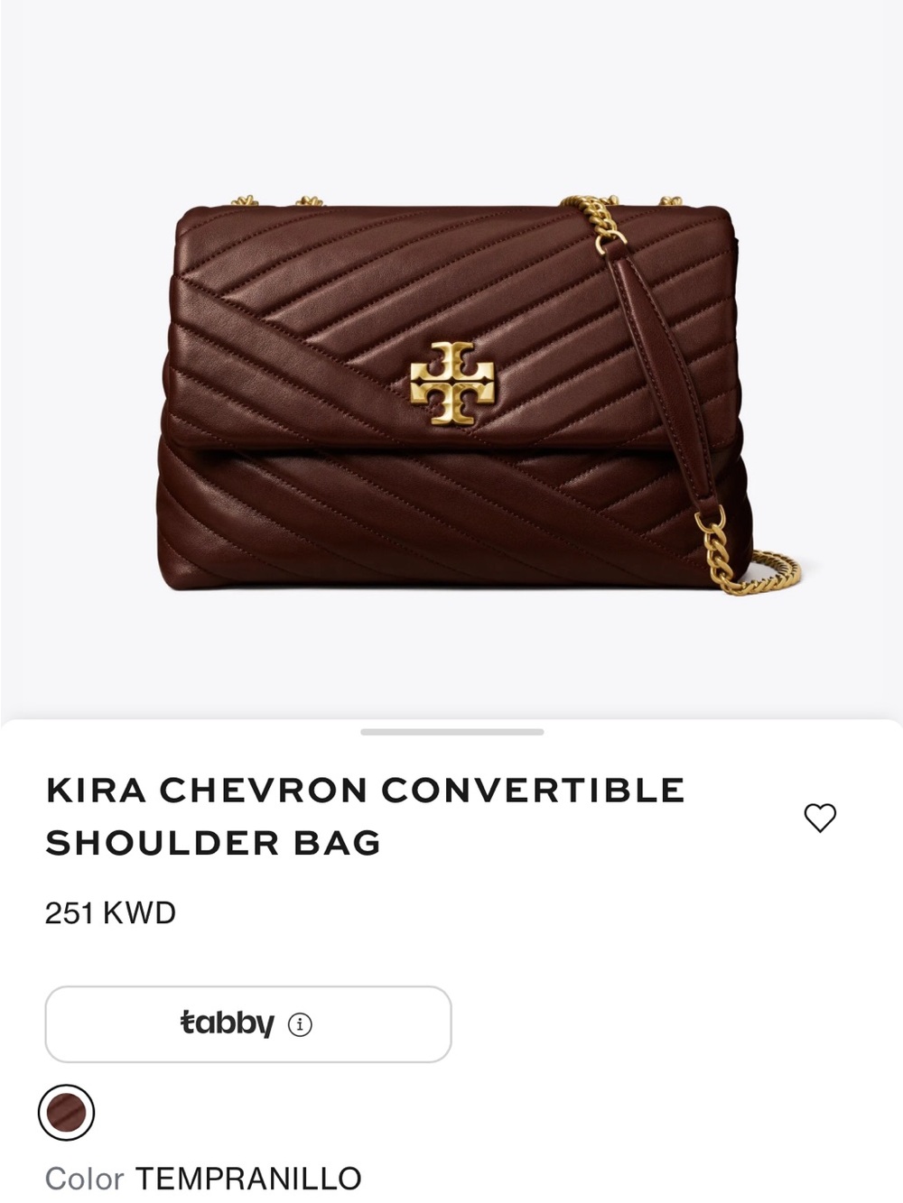 Tory Burch Kira Chevron Convertible Shoulder Bag — Tempranillo